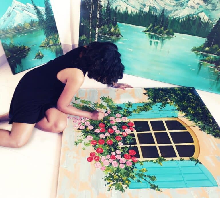 Debasree Dey Art acrylic landscape painting artist in studio14