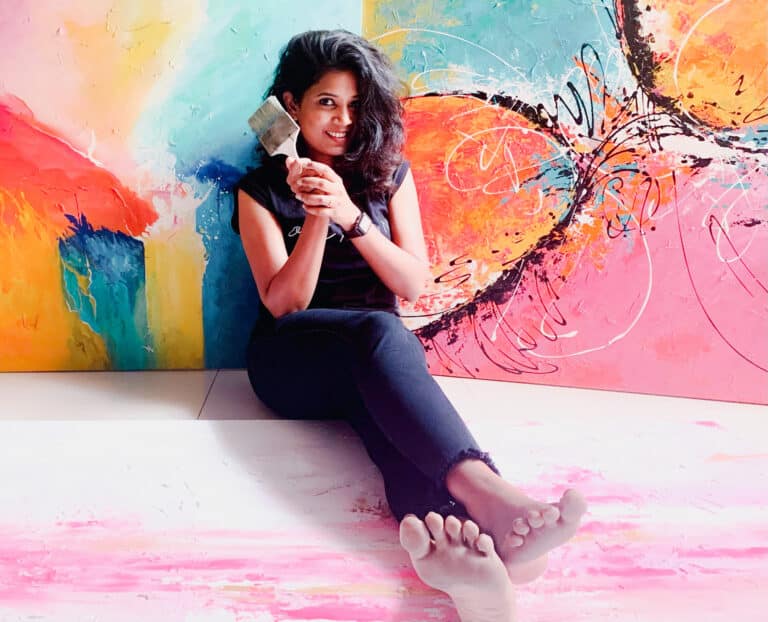 Debasree Dey Art acrylic landscape painting artist in studio7