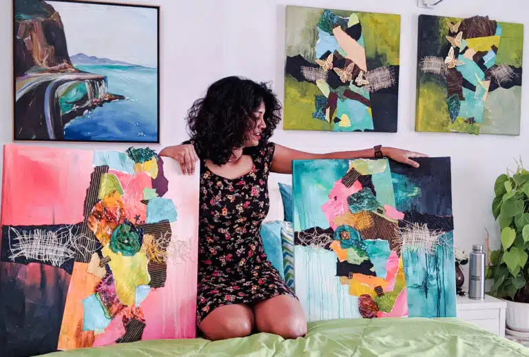 Debasree Dey Art acrylic landscape painting artist in studio9