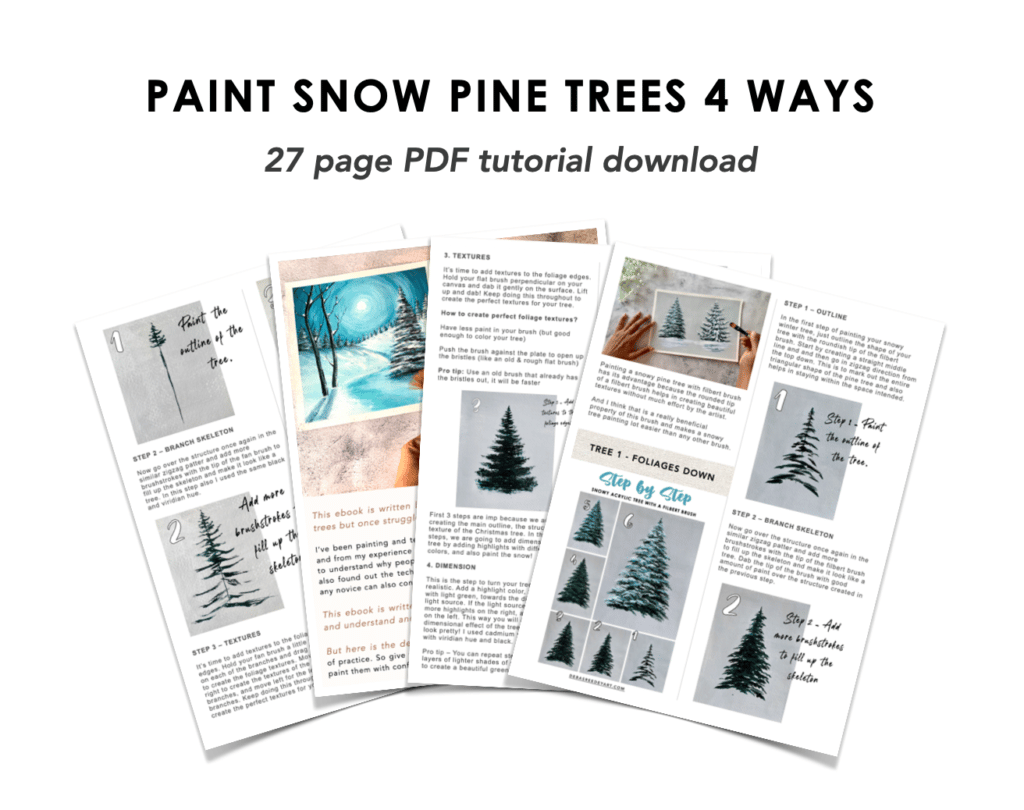 how to paint snowy pine trees with acrylic