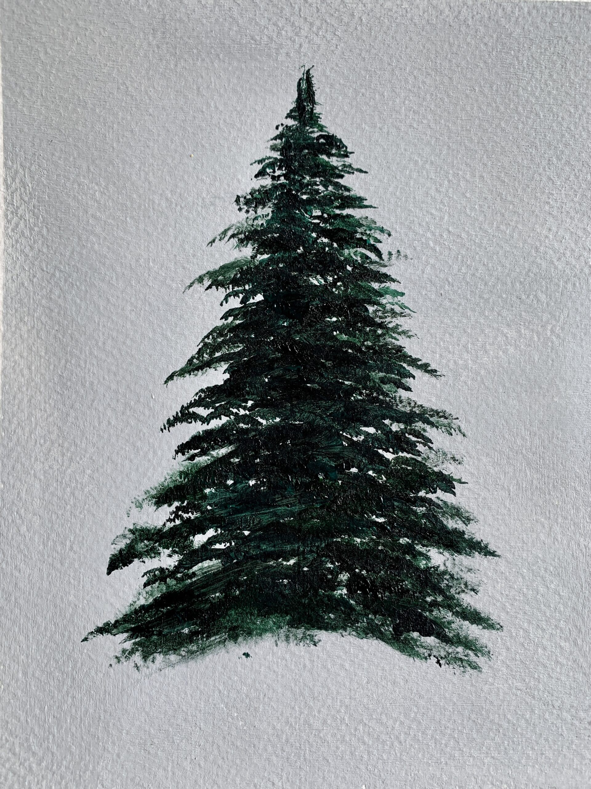 Snowy Tree Painting With A Filbert Brush - 6 Easy Steps