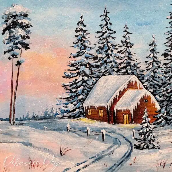 19+ Winter Painting Ideas - Acrylic Landscapes - Debasree Dey Art