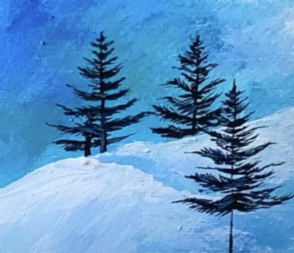 Easy Winter Landscape Painting With Snow Pine Trees Easy Winter