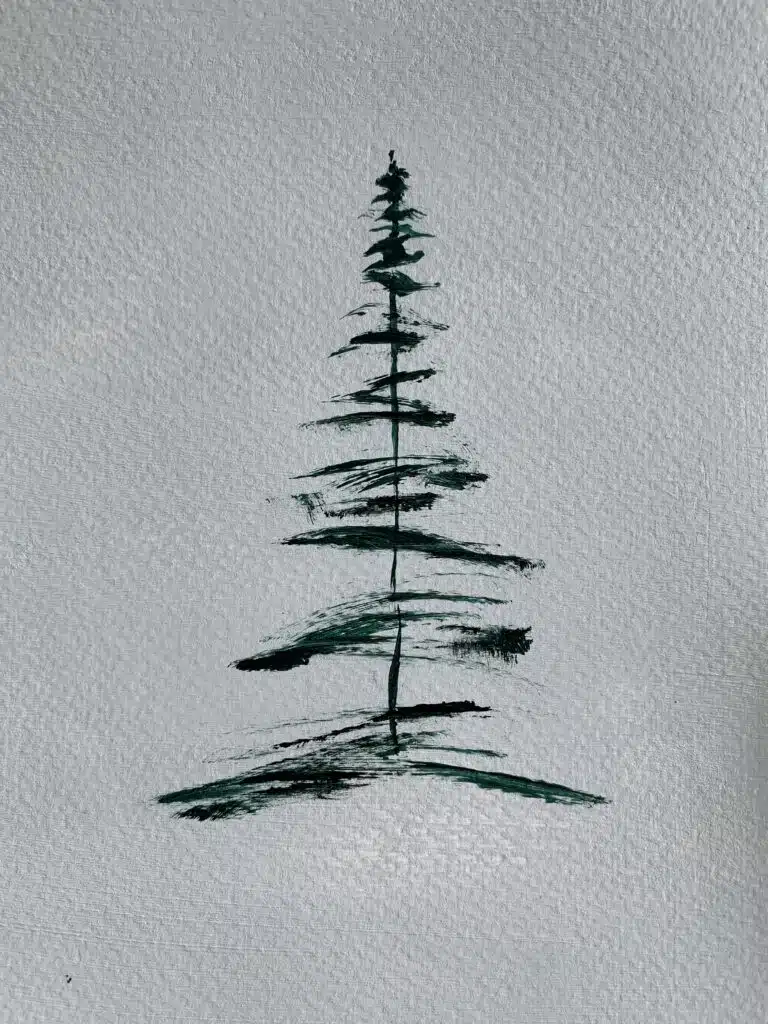 how to paint christmas tree step by step with acrylics step 1