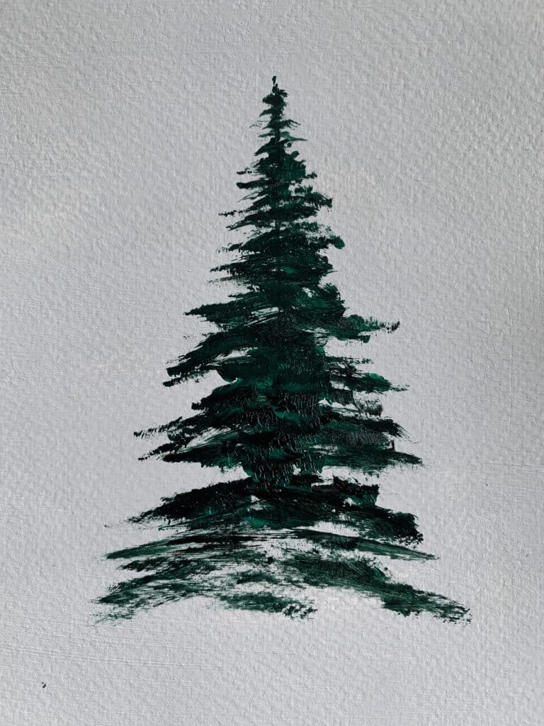 how to paint christmas tree step by step with acrylics step 2