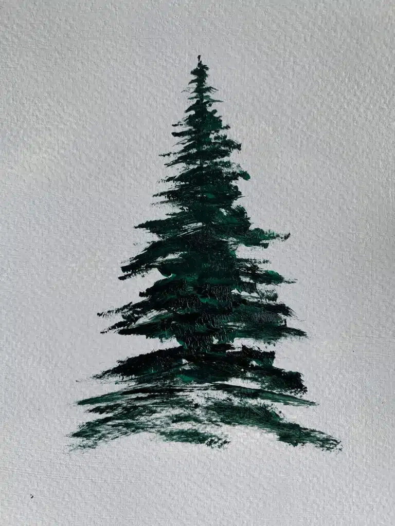 how to paint christmas tree step by step with acrylics step 2