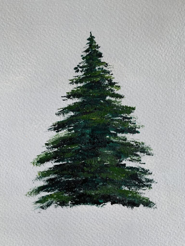how to paint christmas tree step by step with acrylics step 4