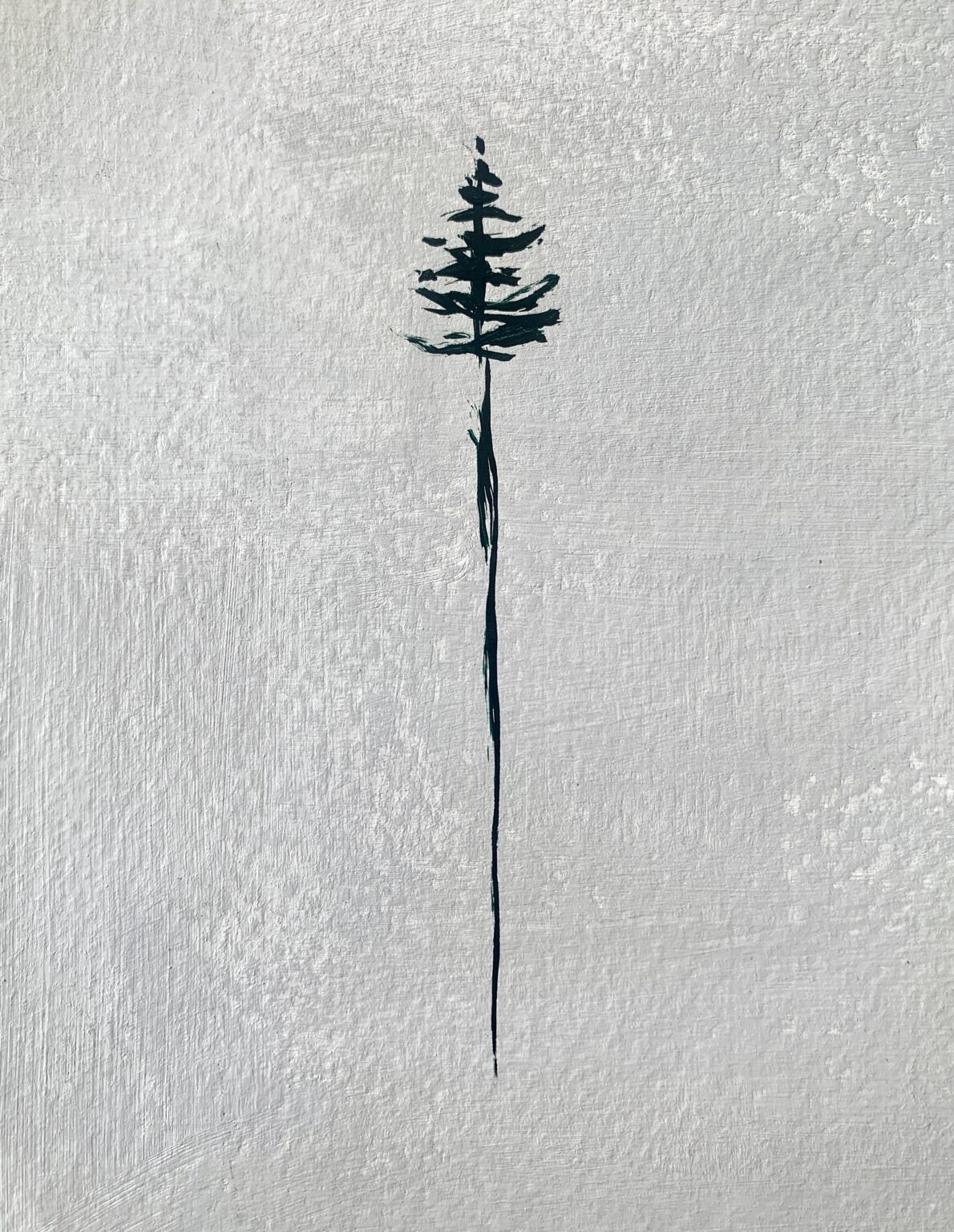 Snowy Acrylic Pine Tree With A fan Brush Debasree Dey Art