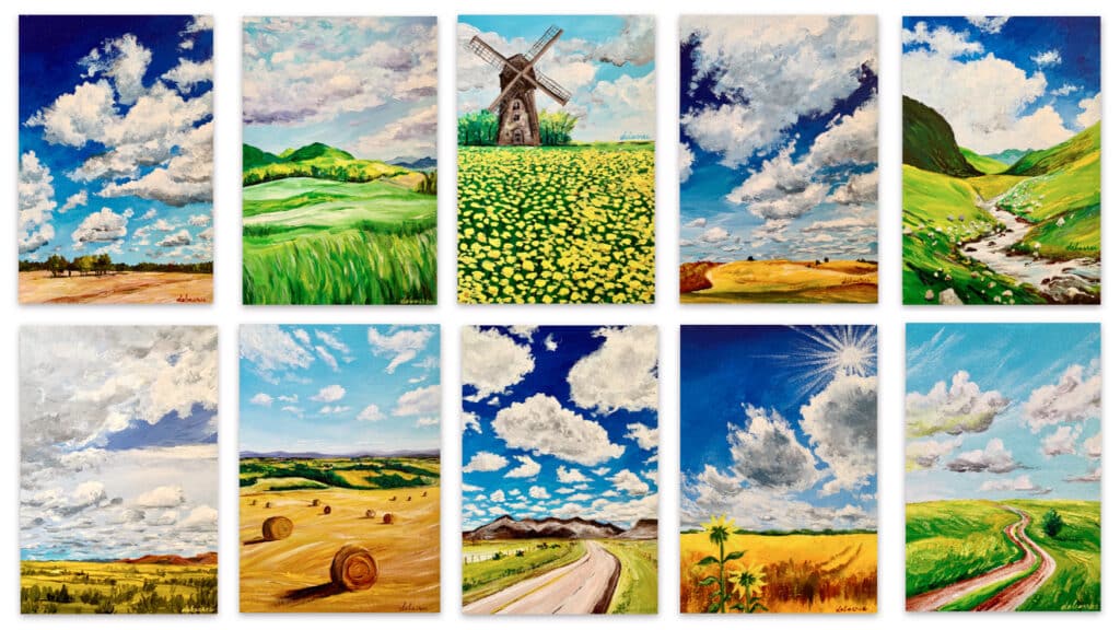summer sky and cloud painting online acrylic painting classes for beginners step by step