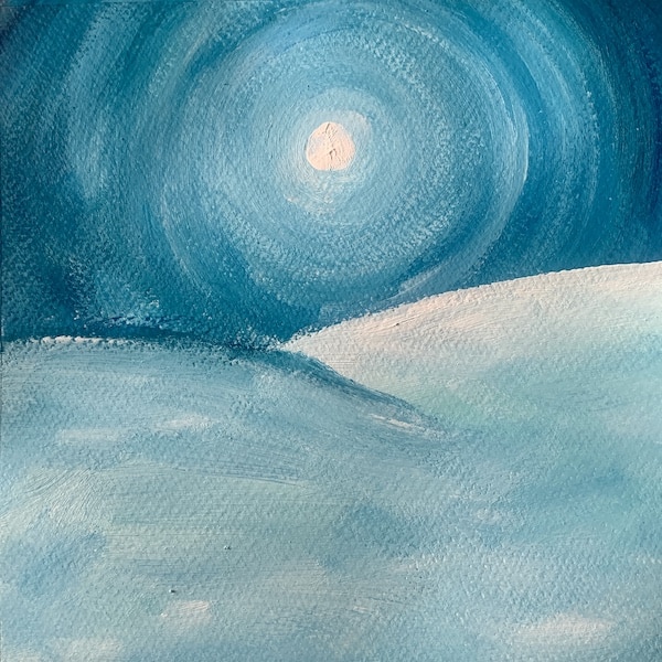 winter night landscape painting for beginners acrylic painting online class step 2