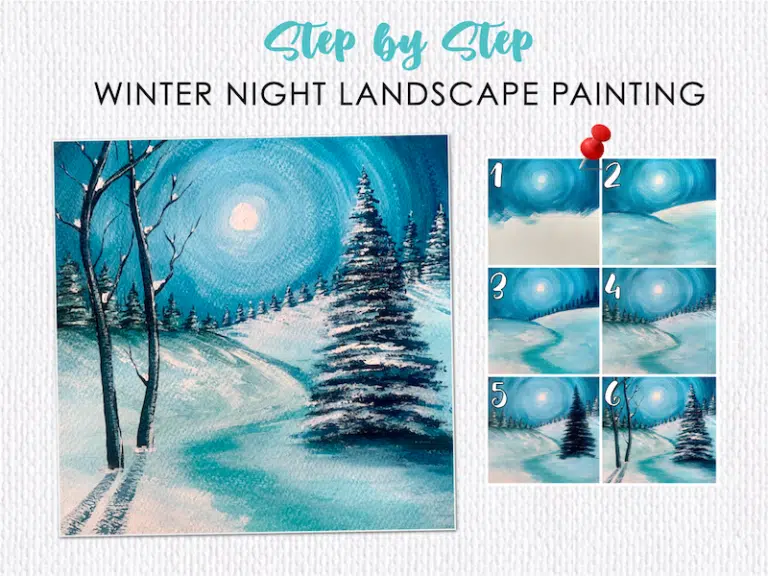 winter-night-landscape-painting-with-acrylics-step-by-step-for-beginners