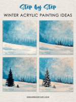 8 Easy Winter Painting Ideas - Christmas Coasters - Debasree Dey Art