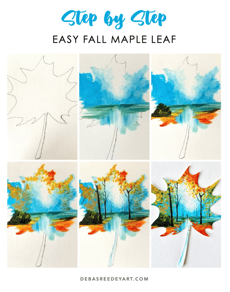 how to paint a fall maple leaf