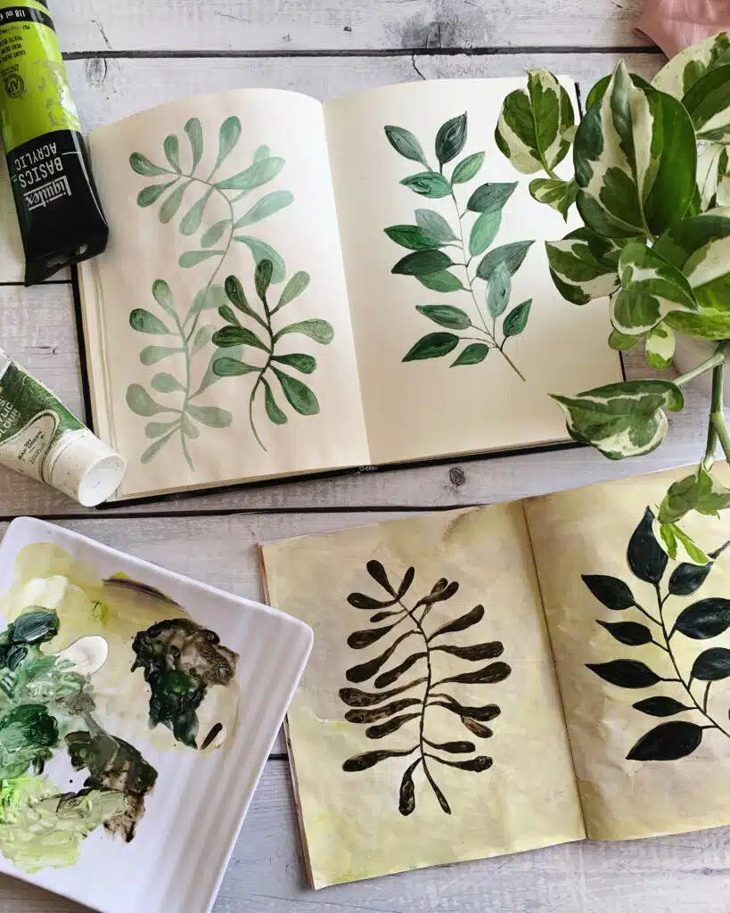 abstract botanical art journal