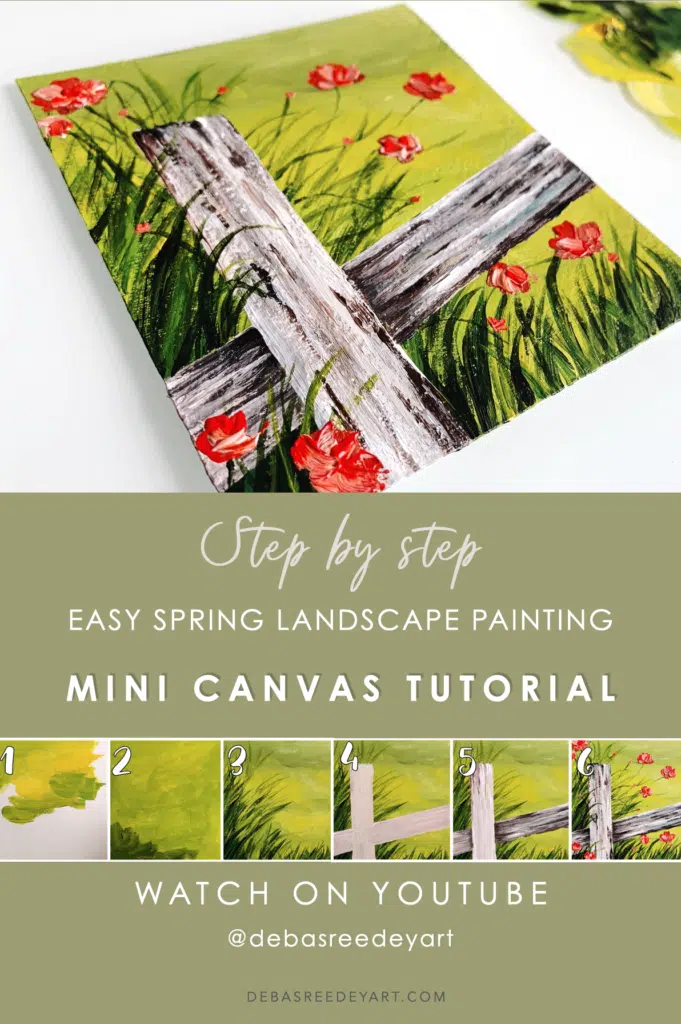 ACRYLIC PAINTING TUTORIAL ~ EASY STEP BY STEP LANDSCAPE ON MINI CANVAS 