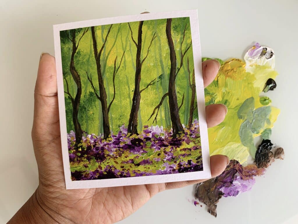 Easy-bluebell-woods-forest-acrylic-landscape-painting-for-beginners-step-by-step-tutorial-debasree-dey-art-0603