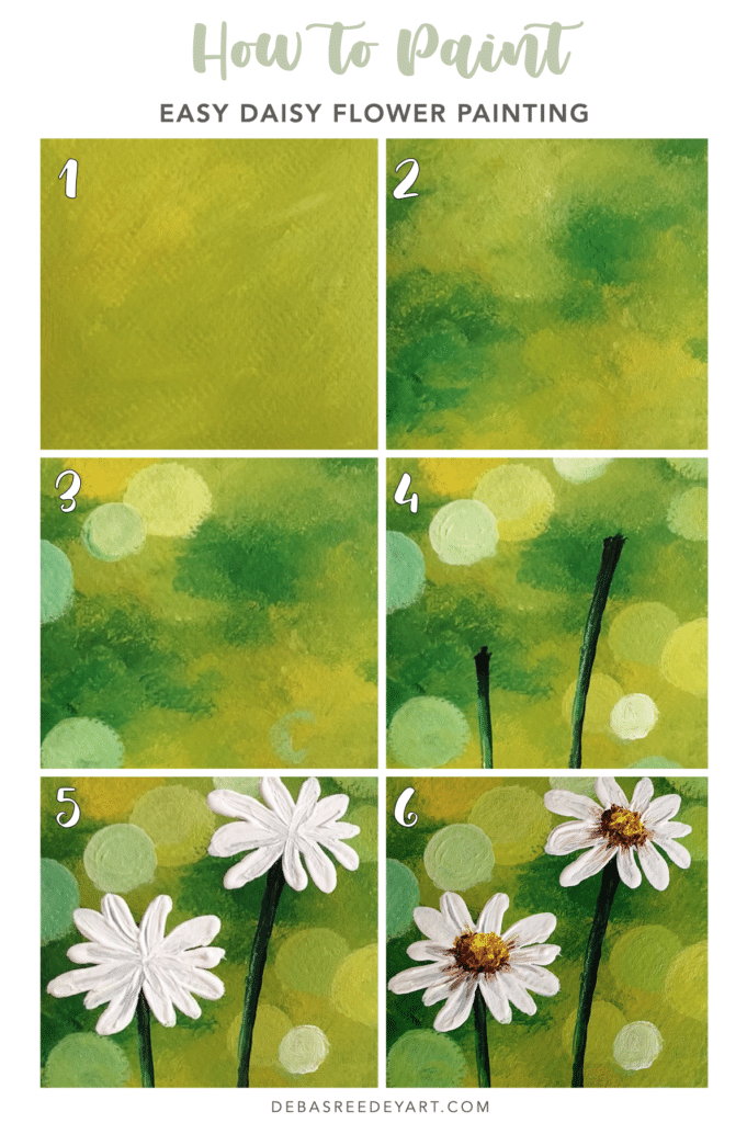 Easy Daisies - Acrylic Flower Painting Tutorial For Beginners