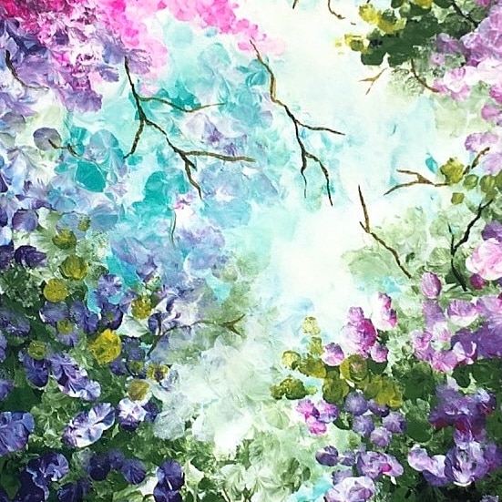 Spring Meadow with Flowers - Easy Spring Painting Tutorial - Debasree Dey  Art