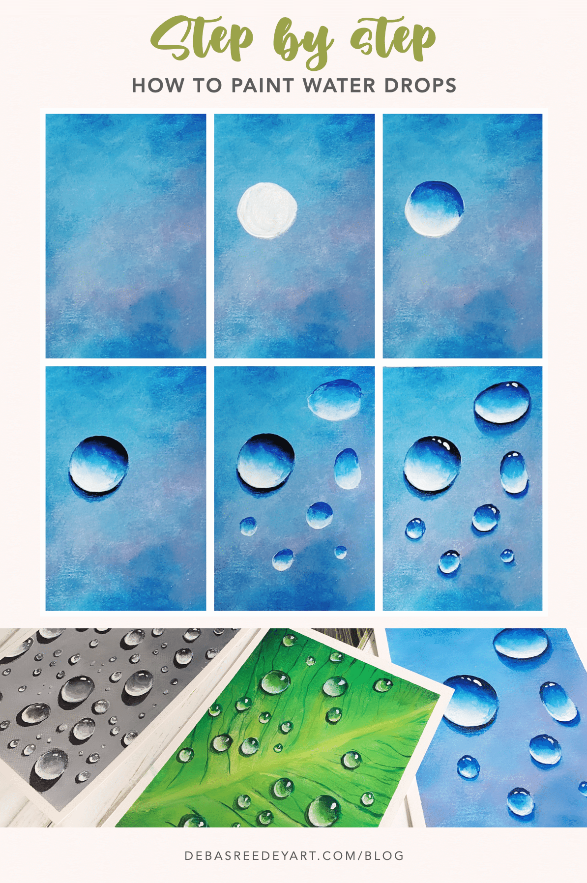 How To Paint Water Drops With Acrylics - A Step-by-step Tutorial 