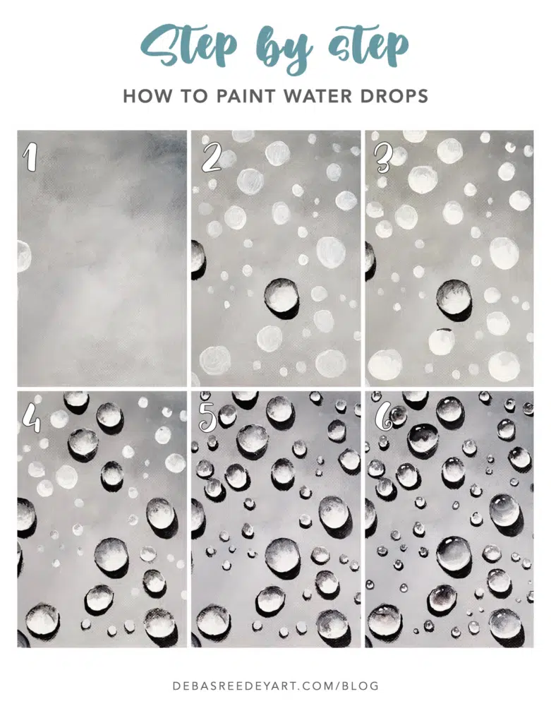 How To Paint Water Drops With Acrylics - A Step-by-step Tutorial 