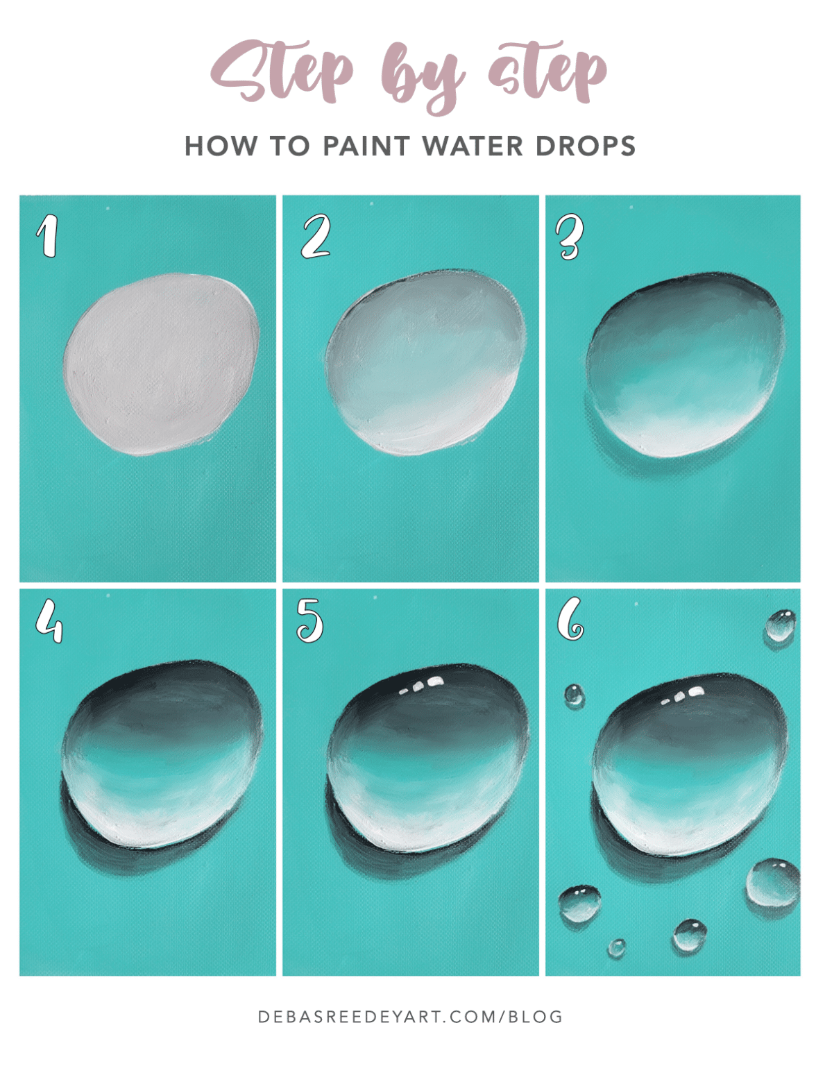 How to Paint Water Drops with Acrylics - A Step-by-Step Tutorial ...