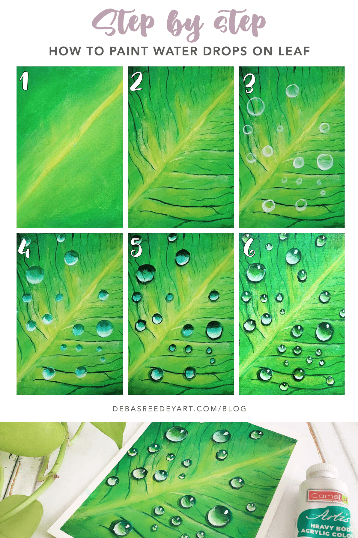 Paint Water Drops on a Leaf: A Captivating Step-by-Step Tutorial for ...