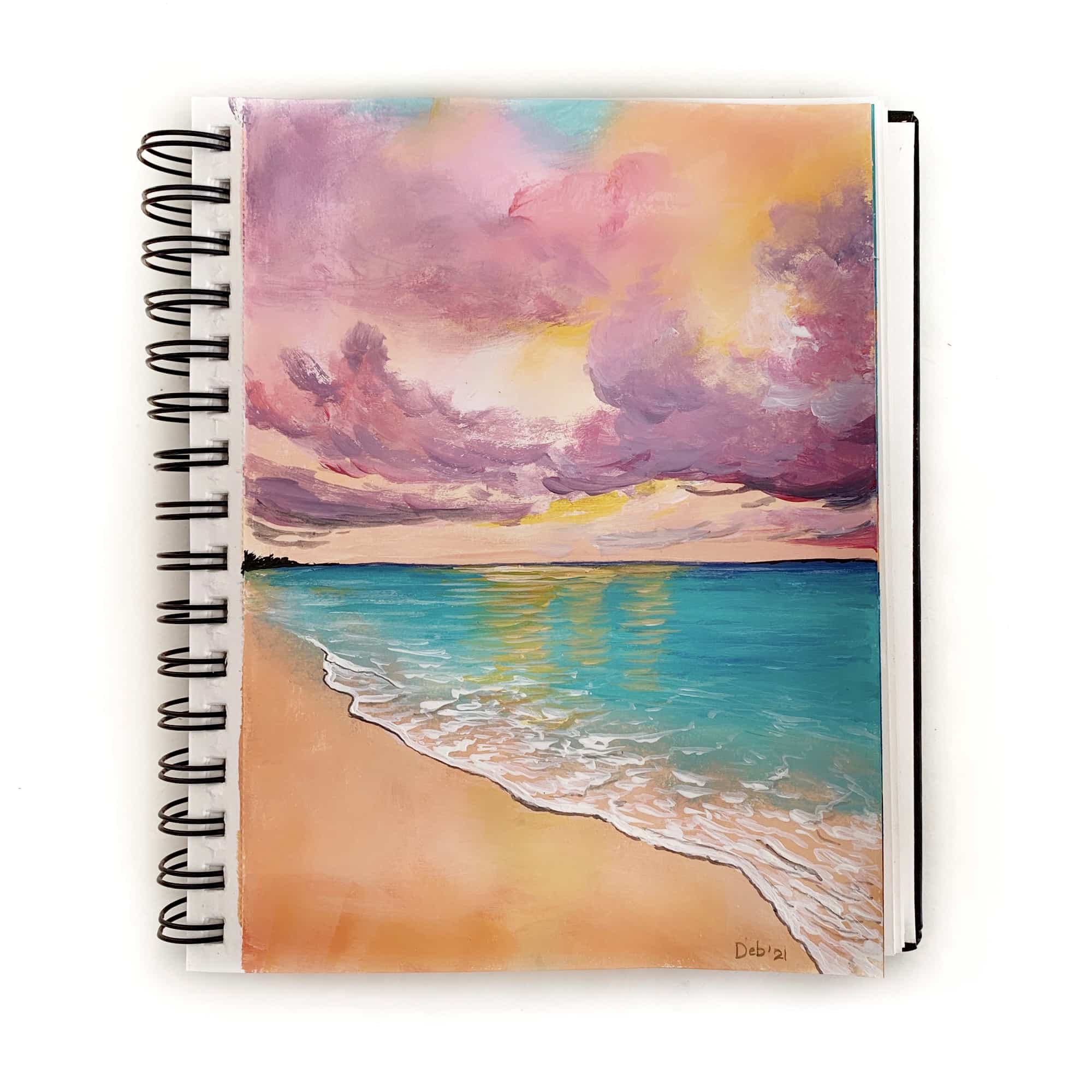 A beautiful Sunset painted on - The Black Sketchbook