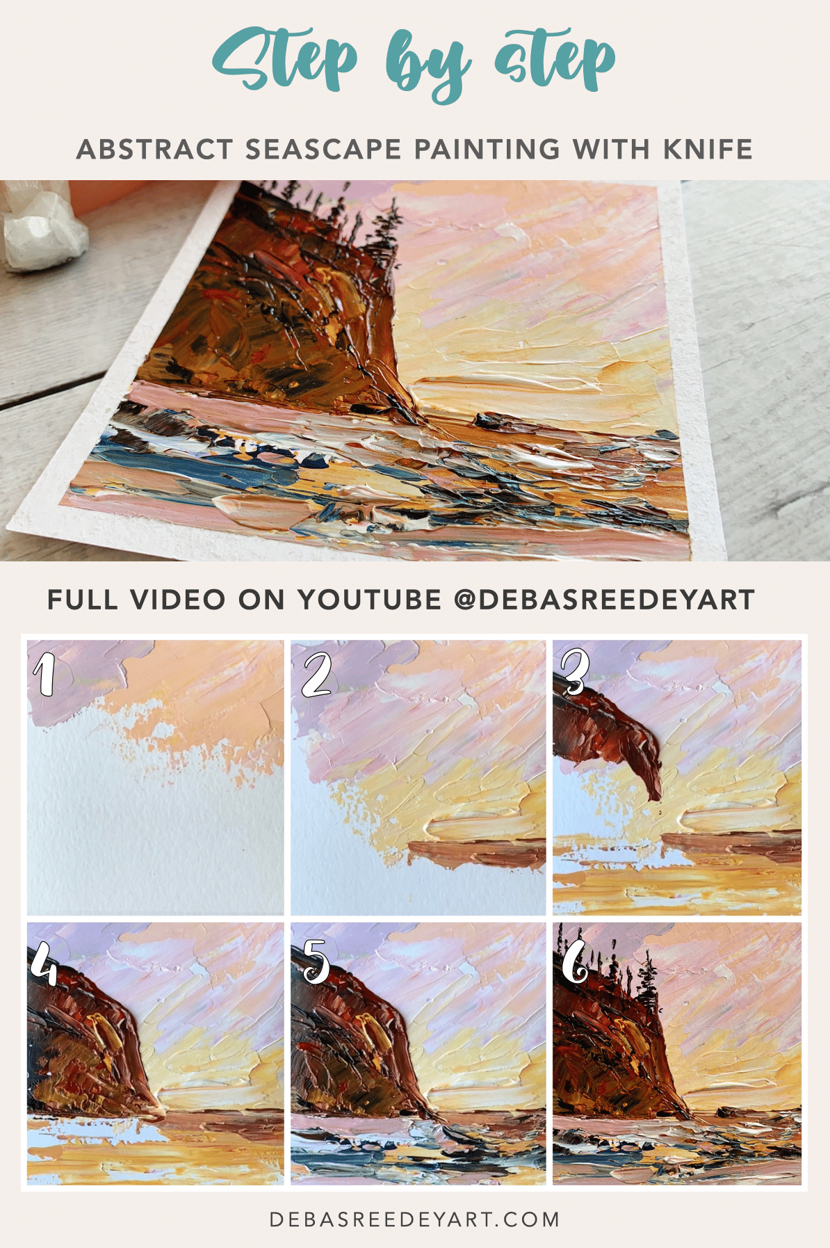 Sunset Cliff Seascape Abstract Landscape Painting Debasree Dey Art sunset-cliff-seascape-abstract-landscape-painting-debasree-dey-art