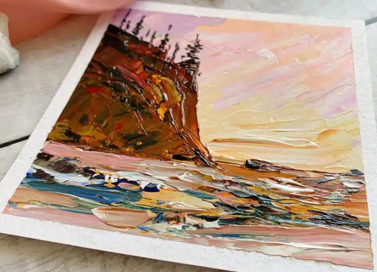 Sunset-Cliff-seascape-Abstract-landscape-acrylic-painting-tutorial-step-by-step-debasree-dey-art