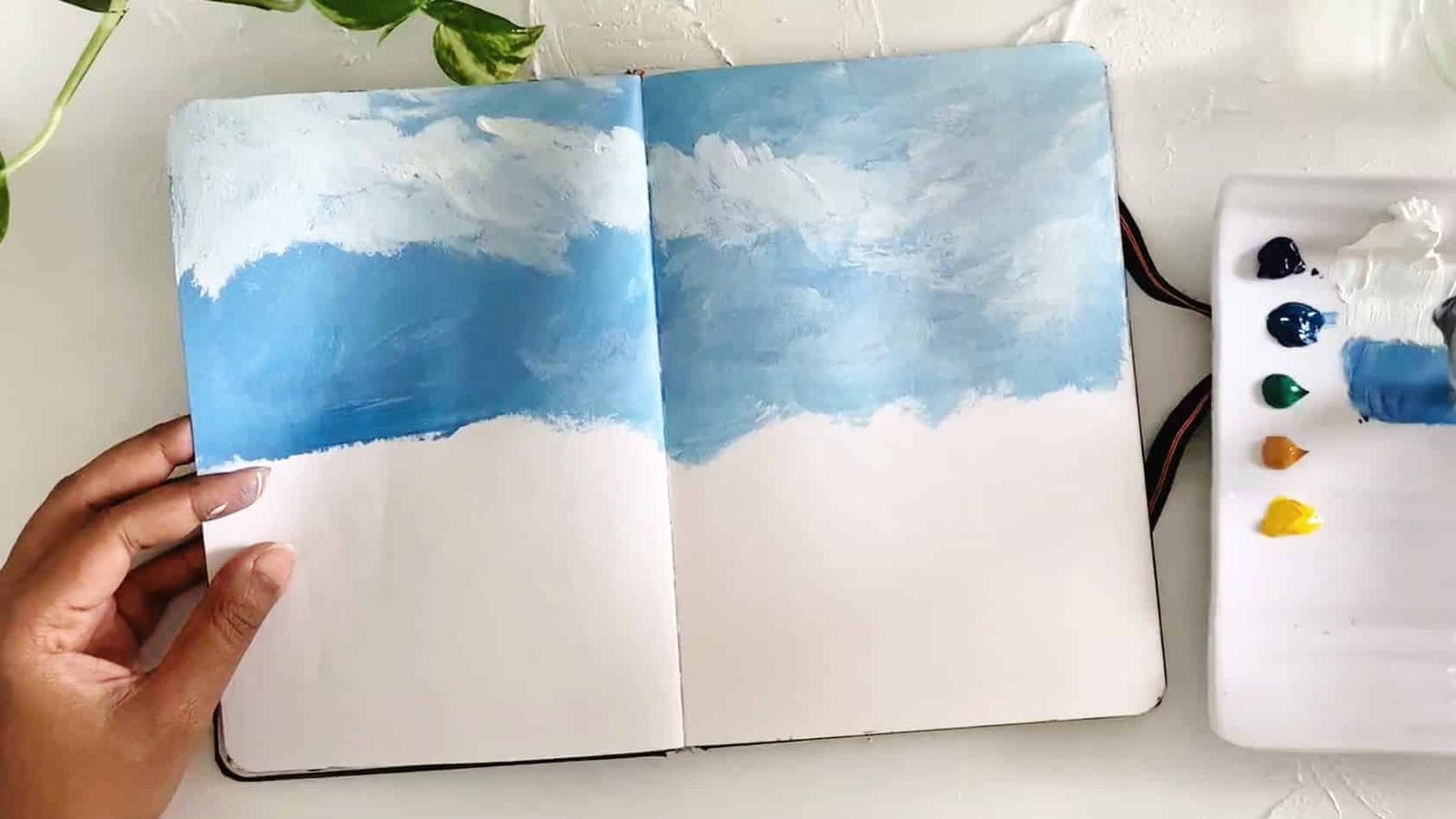 Landscape painting in Sketchbook - Step by step Guidance - Debasree Dey Art