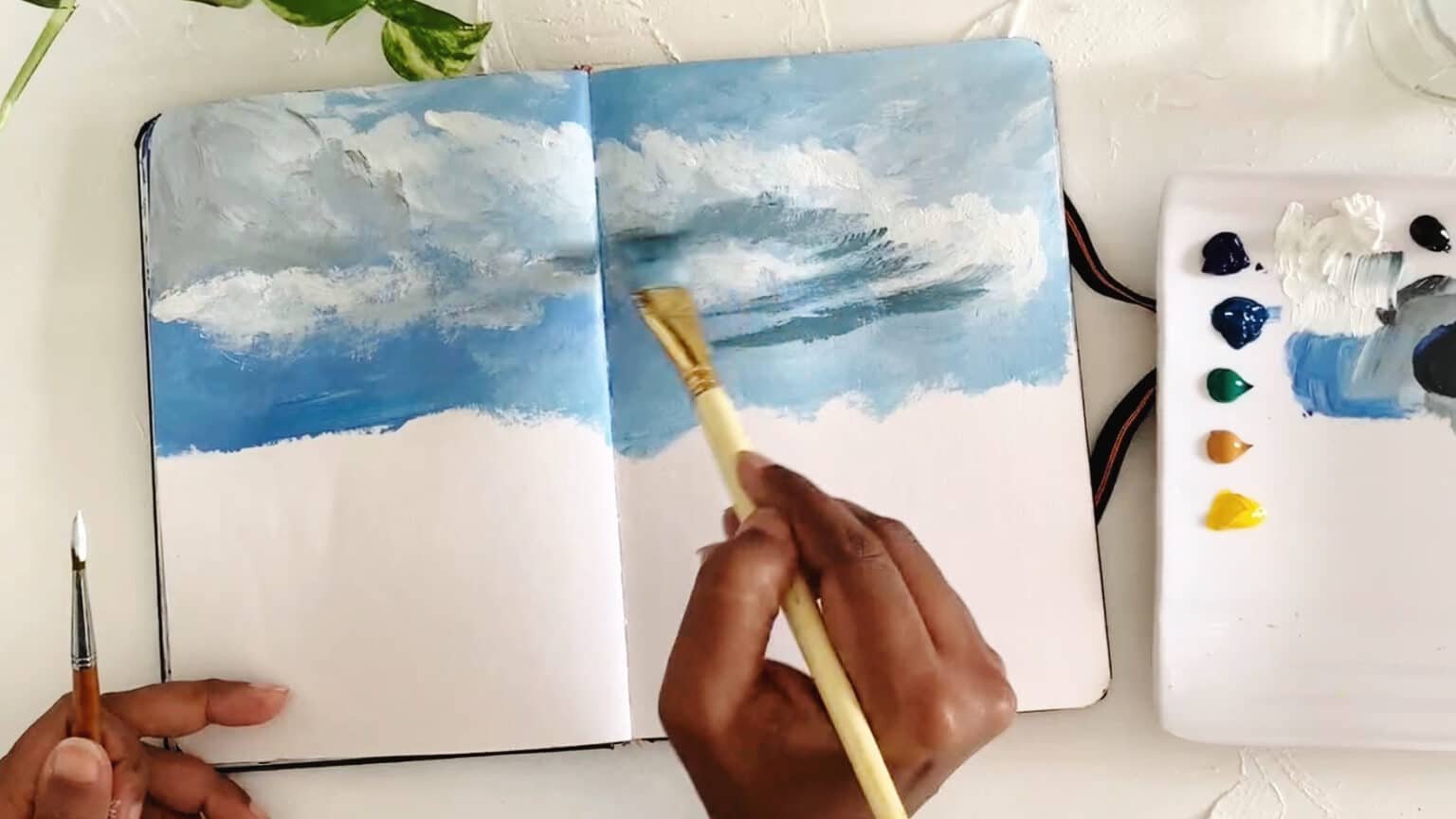 Landscape painting in Sketchbook - Step by step Guidance - Debasree Dey Art