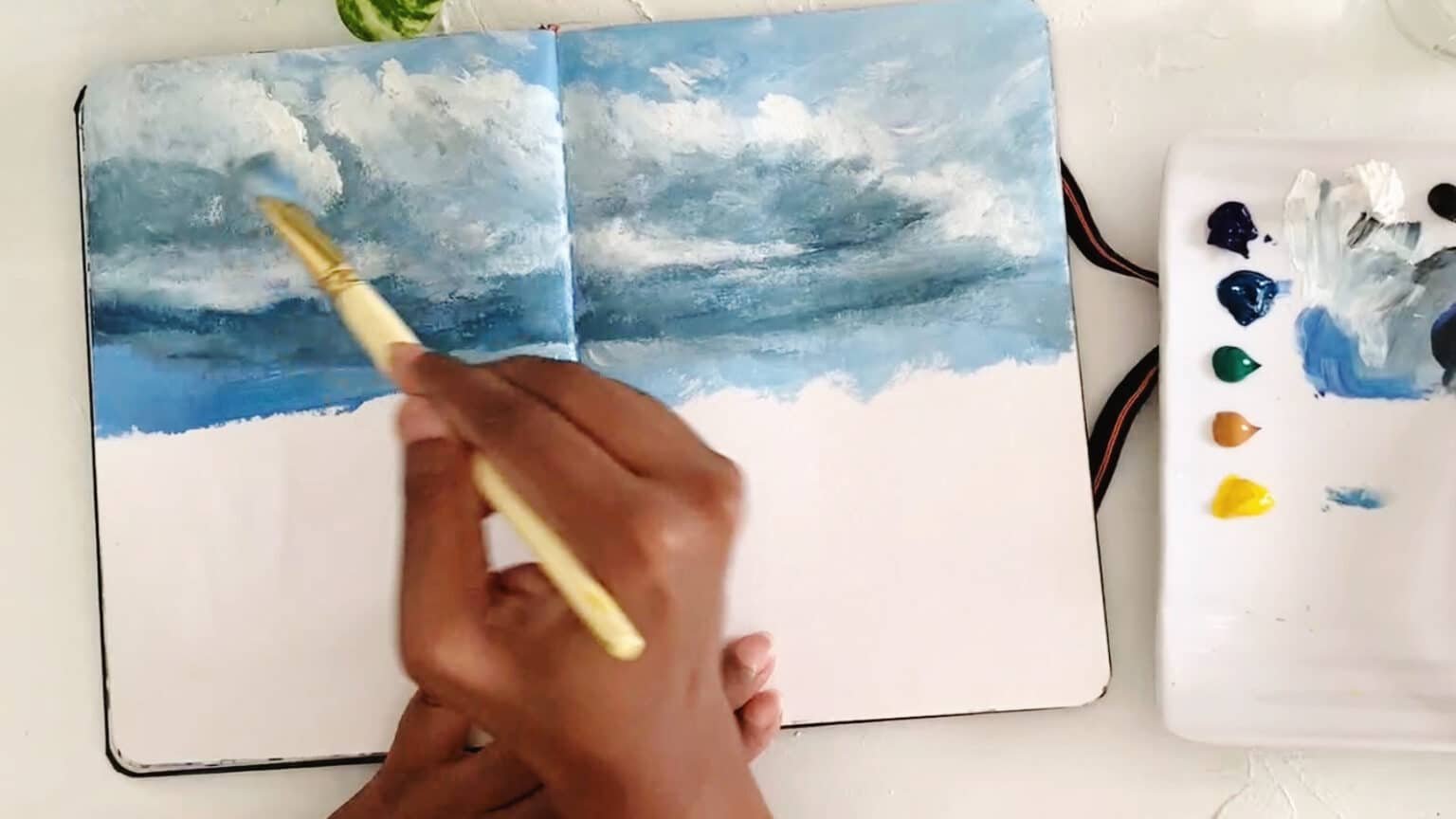 Landscape painting in Sketchbook - Step by step Guidance - Debasree Dey Art