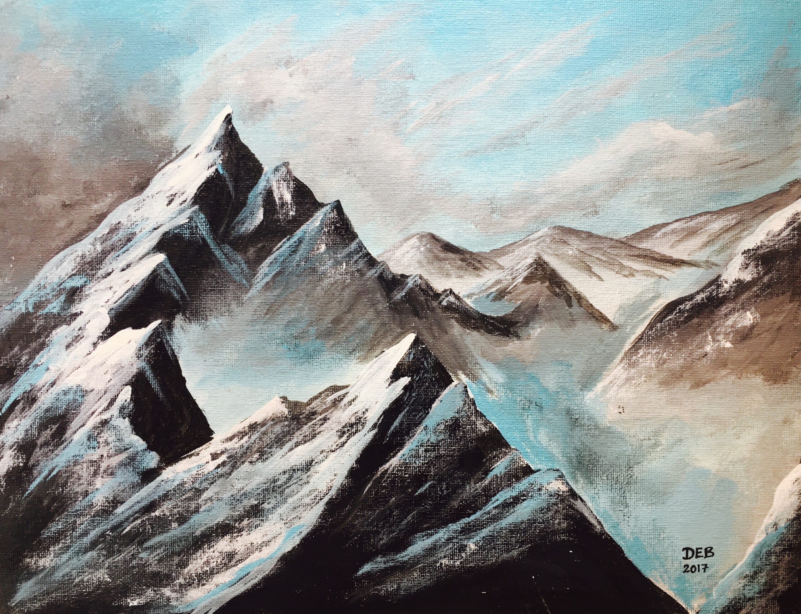 simple mountain paintings