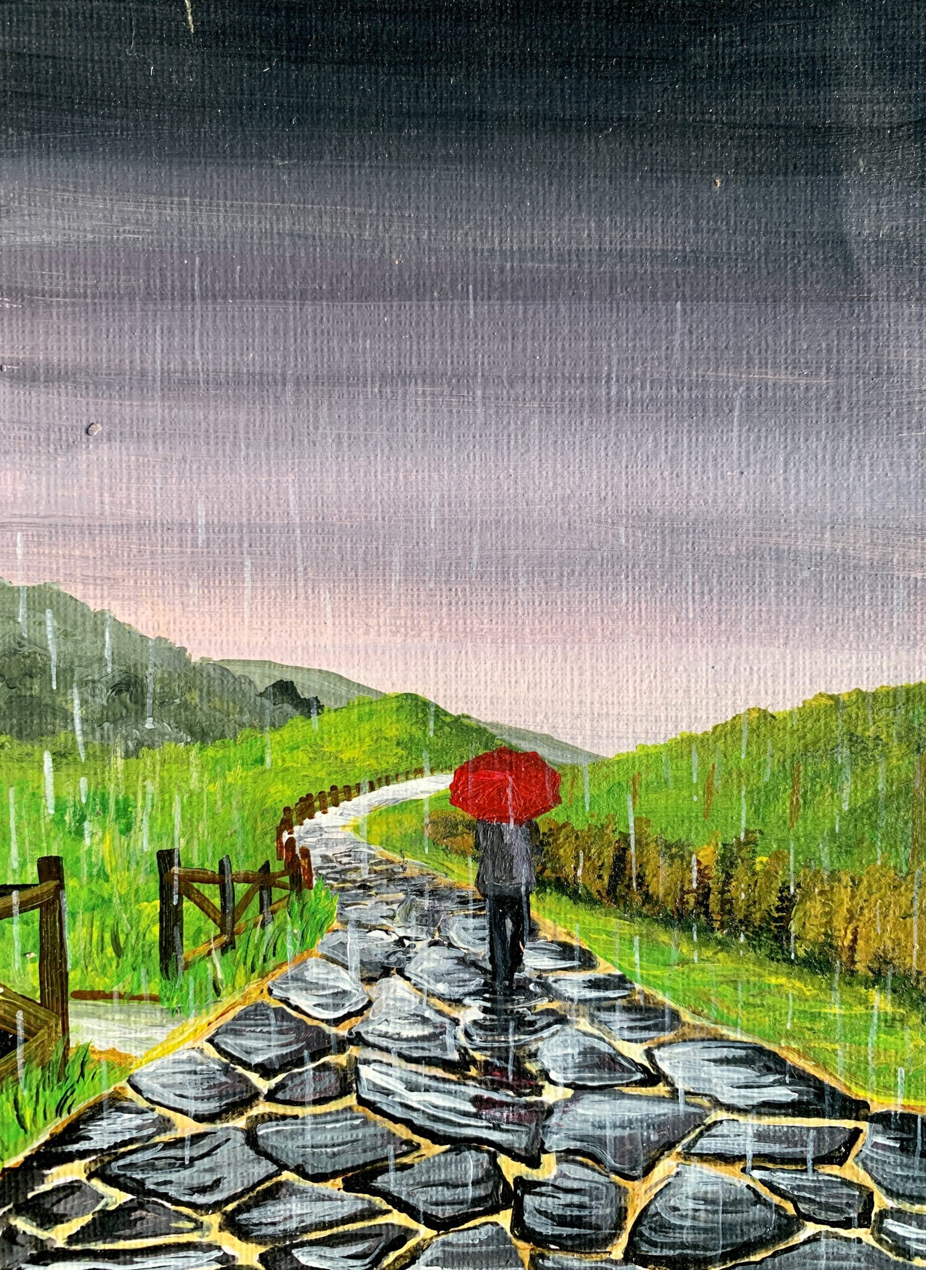 Buy Rainy Scene in a Village Artwork at Lowest Price By Dipali Deshpande