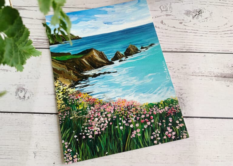 Flowers-seaside-cliff-acrylic-painting-tutorial-for-beginners-step-by-step-debasree-dey-art-1768