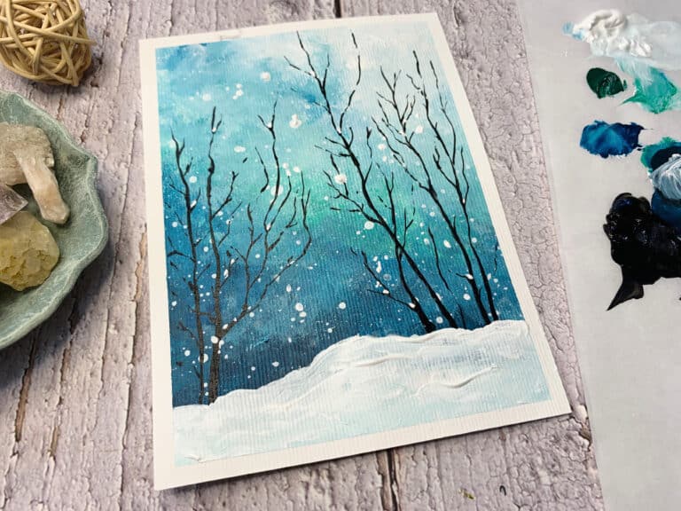 Easy-winter-landscape-snowfall-on-trees-acrylic-painting-online-tutorial-for-beginners-step-by-step-debasree-dey-art-2443