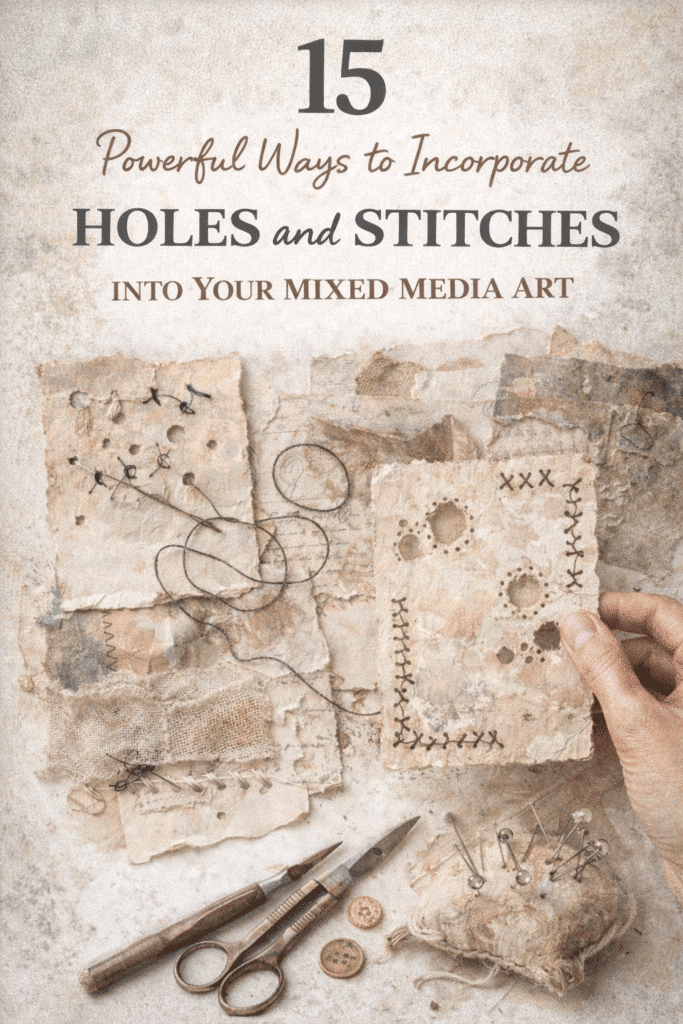 15 Powerful Ways to Incorporate Holes and Stitches into Your Mixed Media Art