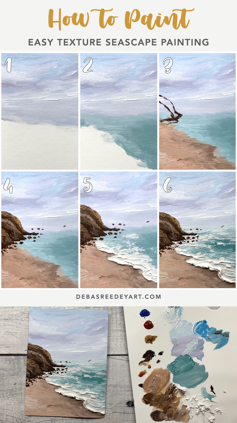 Easy Texture Seascape Painting Debasree Dey Art