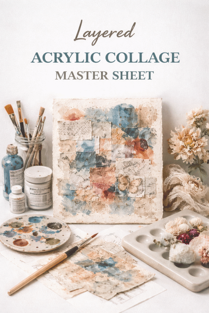 Layered Acrylic Collage Master Sheet – A Journey of Texture, Emotion, and Creative Discovery