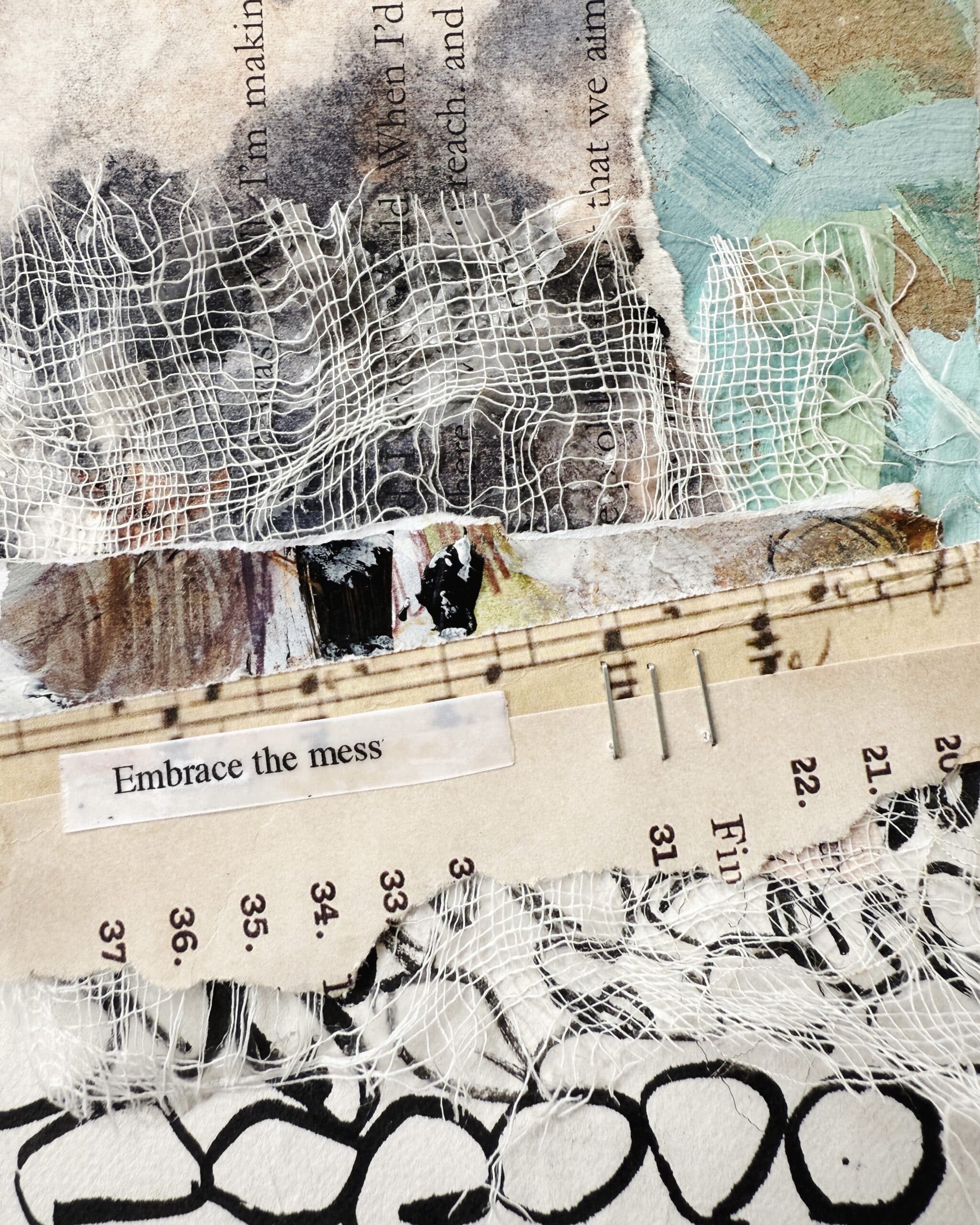 4-100-day-challenge-Mixed-media-collage-texture-paper-fabrics-debasree-dey-art-1383