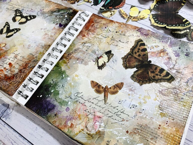 Butterfly-art-journal-page-Collage-scraps-magazine-papers-Mixed-media-painting-diy-step-by-step-debasree-dey-art-0120