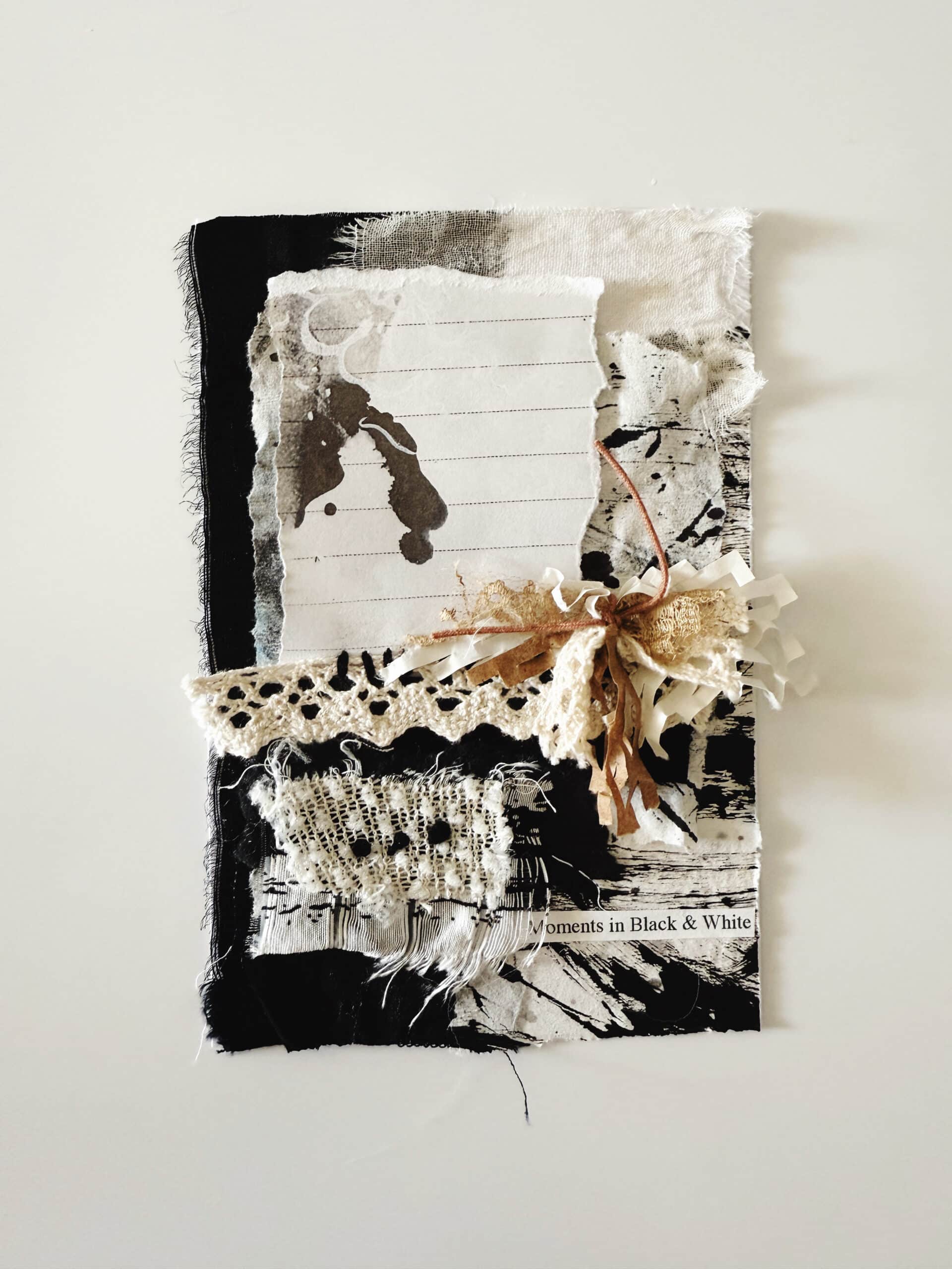 15-100-day-challeng-neutral-earthy-black-and-white-collage-clusters-mixed-media-texture-paper-fabrics-textile-debasree-dey-art-1718