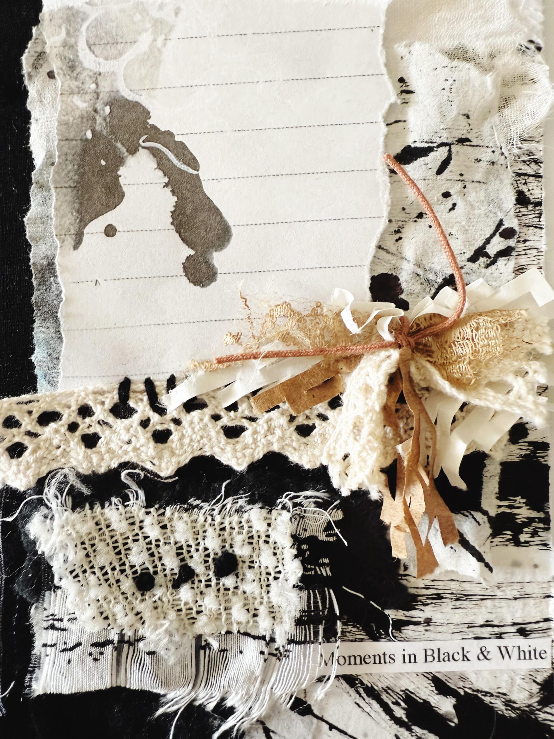 15-100-day-challeng-neutral-earthy-black-and-white-collage-clusters-mixed-media-texture-paper-fabrics-textile-debasree-dey-art-1719