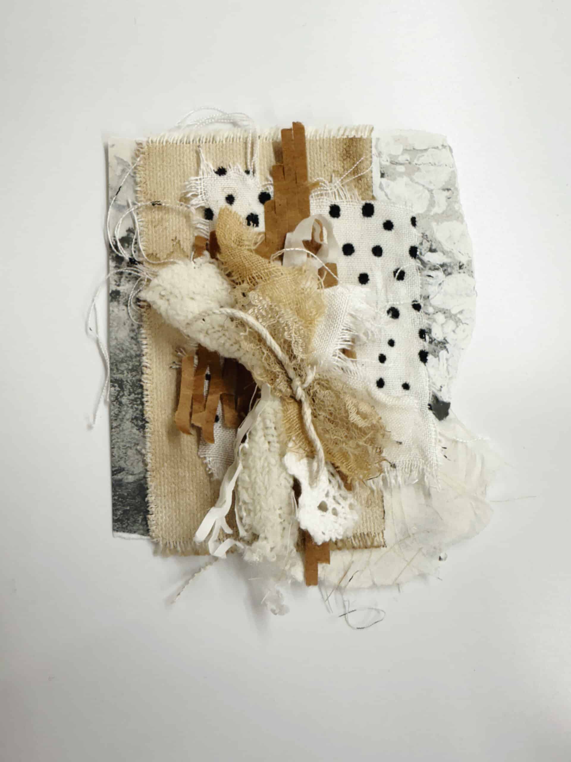 16-100-day-challeng-neutral-earthy-black-and-white-collage-clusters-mixed-media-texture-paper-fabrics-textile-debasree-dey-art-1645