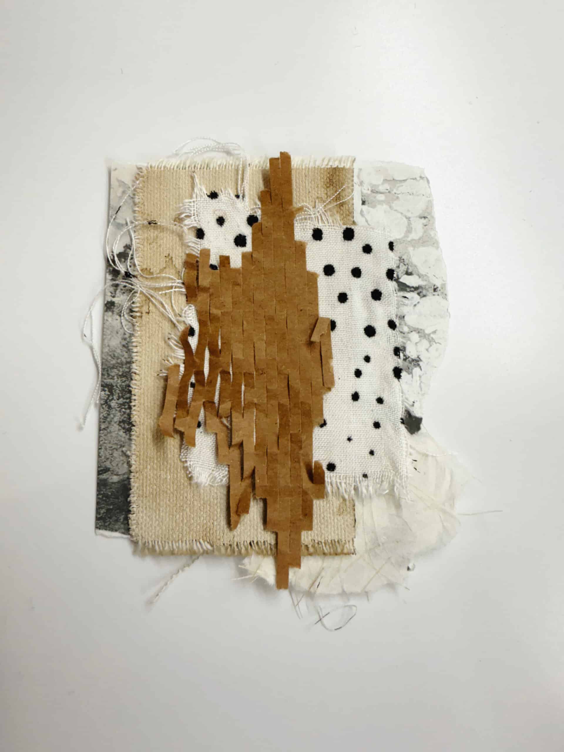 16-100-day-challeng-neutral-earthy-black-and-white-collage-clusters-mixed-media-texture-paper-fabrics-textile-debasree-dey-art-1646