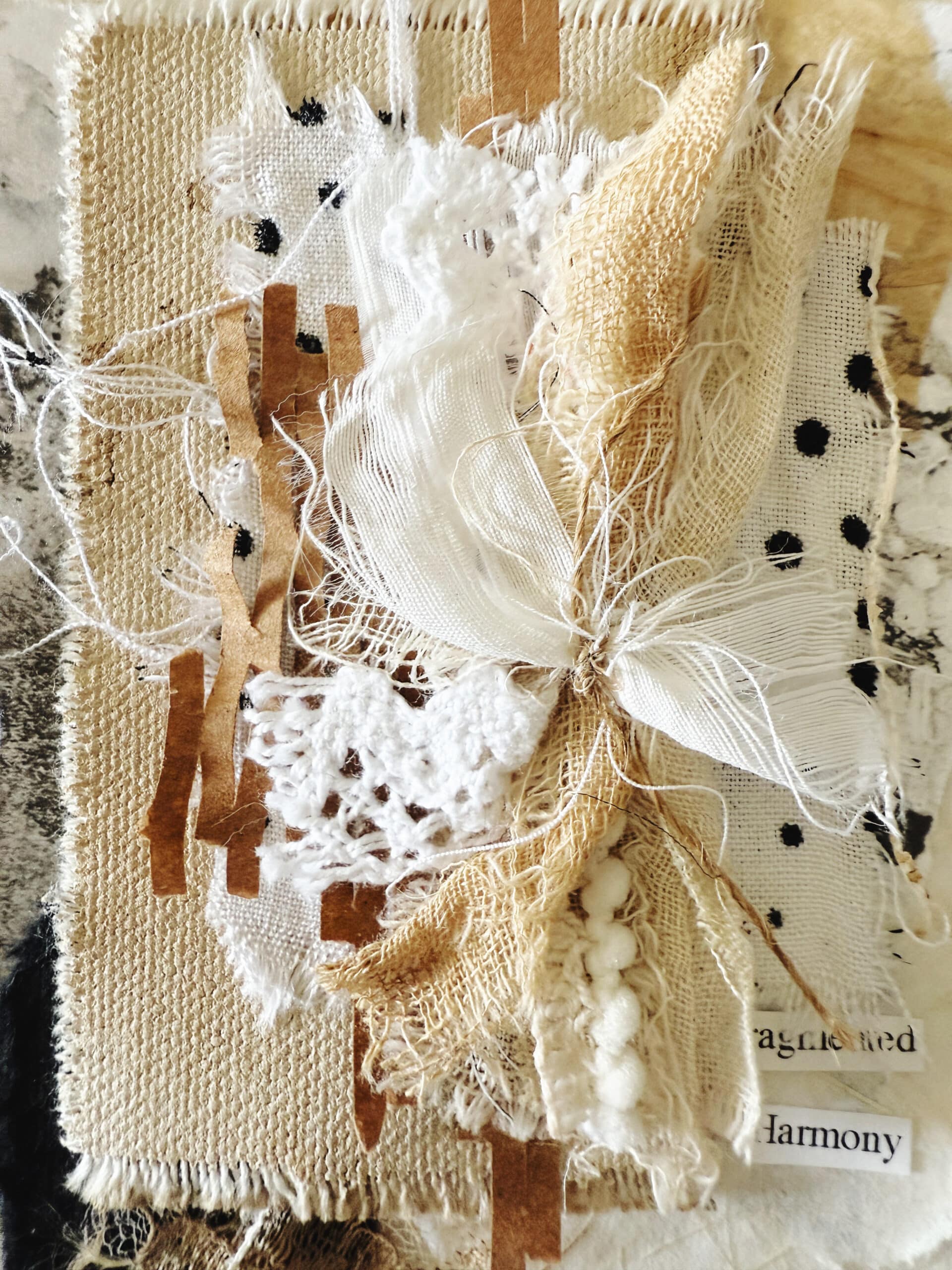 16-100-day-challeng-neutral-earthy-black-and-white-collage-clusters-mixed-media-texture-paper-fabrics-textile-debasree-dey-art-1728