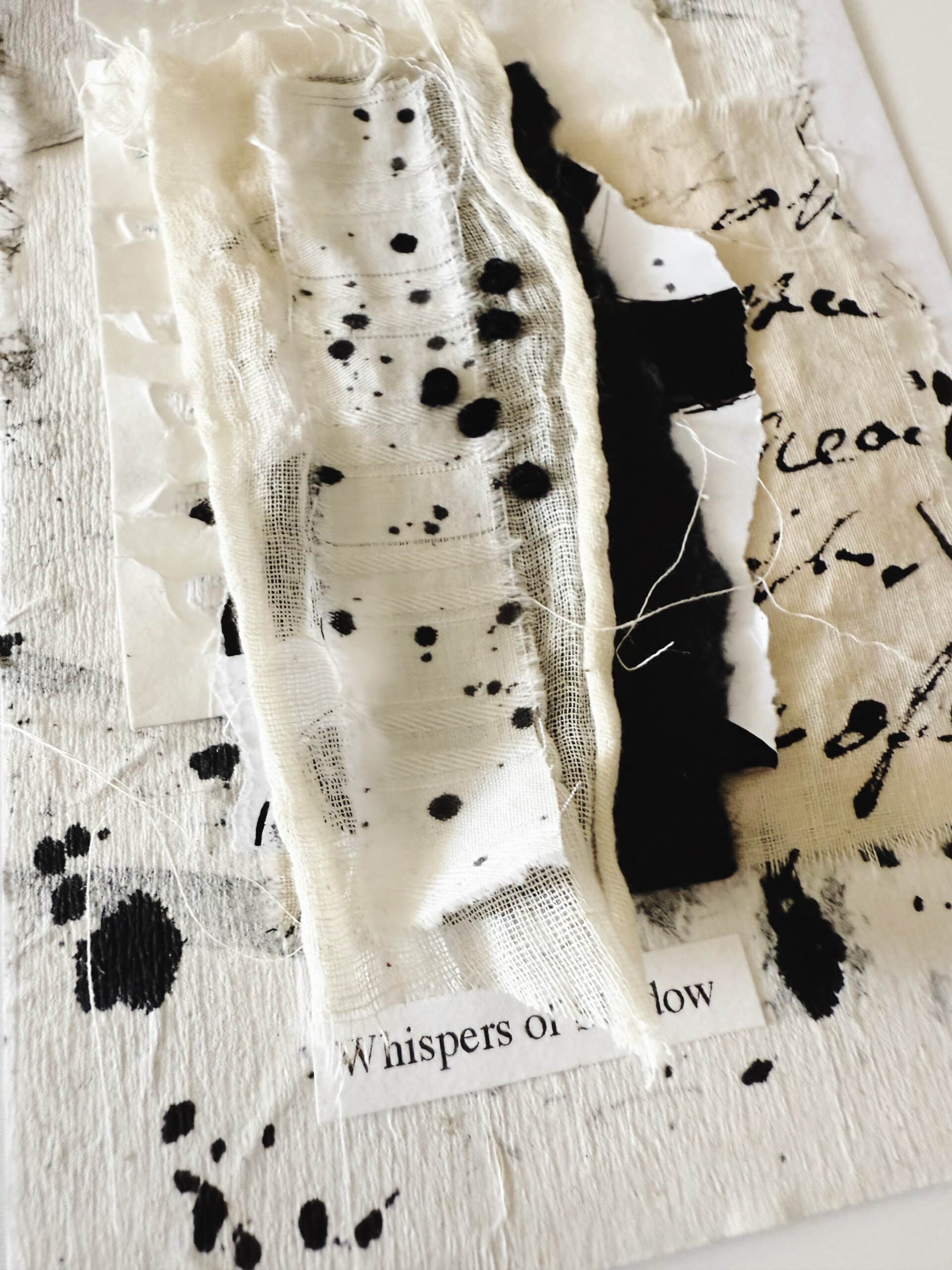 17-100-day-challeng-neutral-earthy-black-and-white-collage-clusters-mixed-media-texture-paper-fabrics-textile-debasree-dey-art-1734