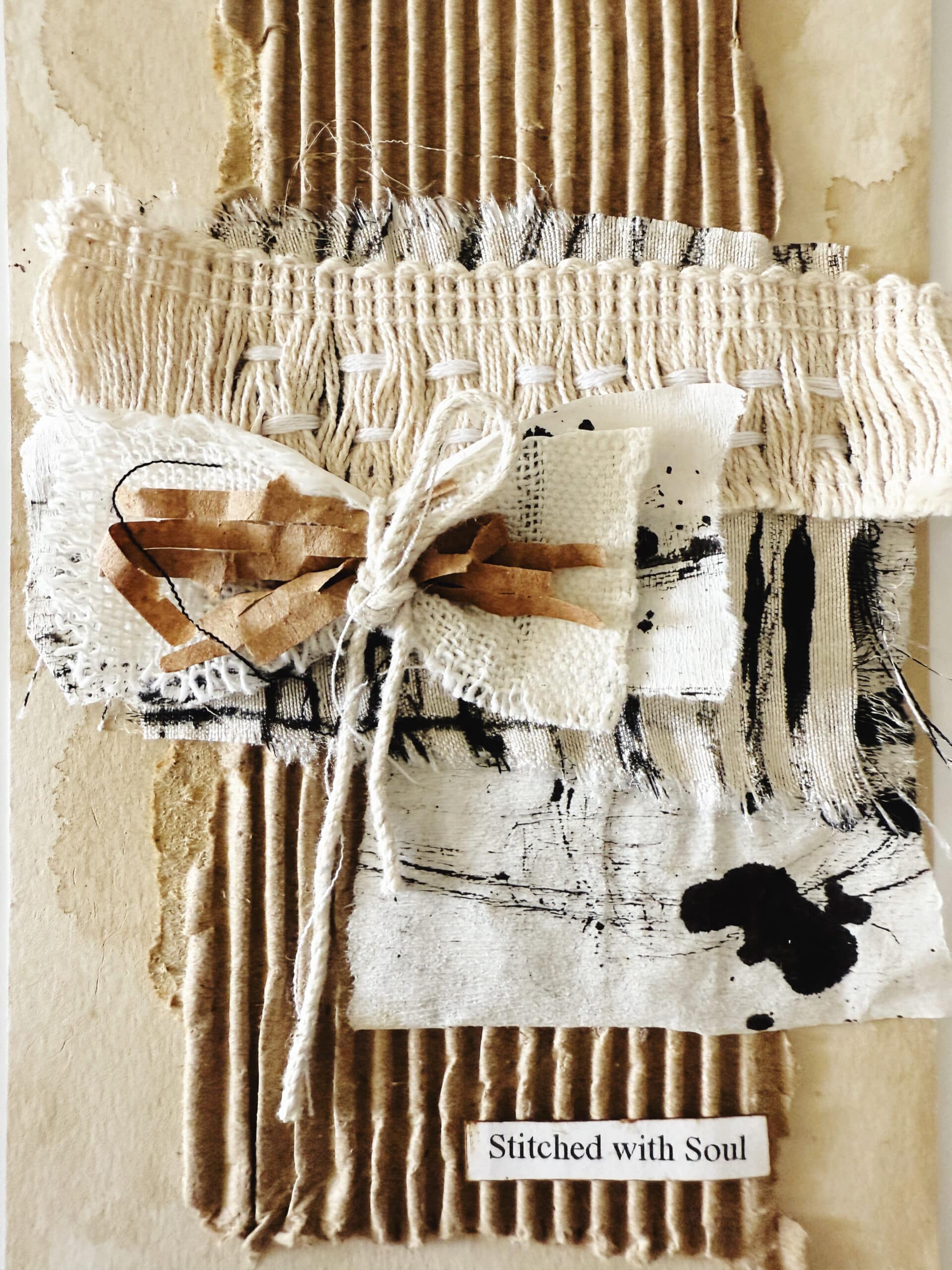 18-100-day-challeng-neutral-earthy-black-and-white-collage-clusters-mixed-media-texture-paper-fabrics-textile-debasree-dey-art-1740