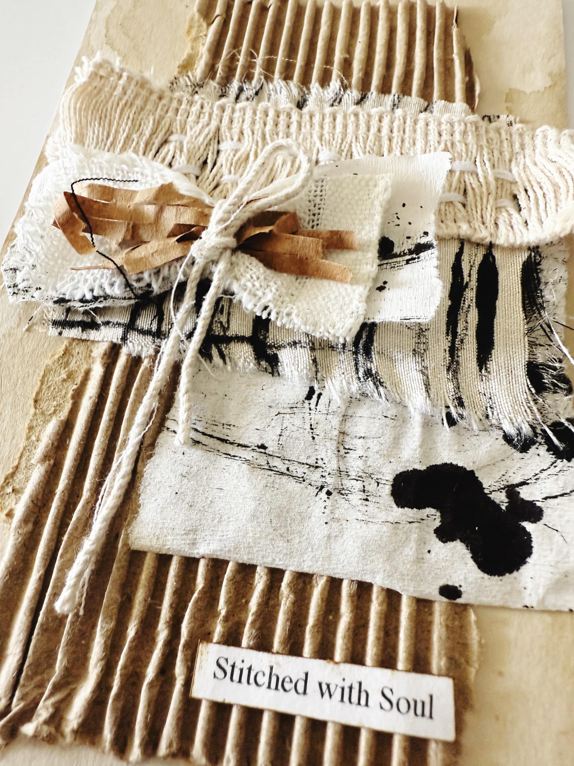 18-100-day-challeng-neutral-earthy-black-and-white-collage-clusters-mixed-media-texture-paper-fabrics-textile-debasree-dey-art-1742