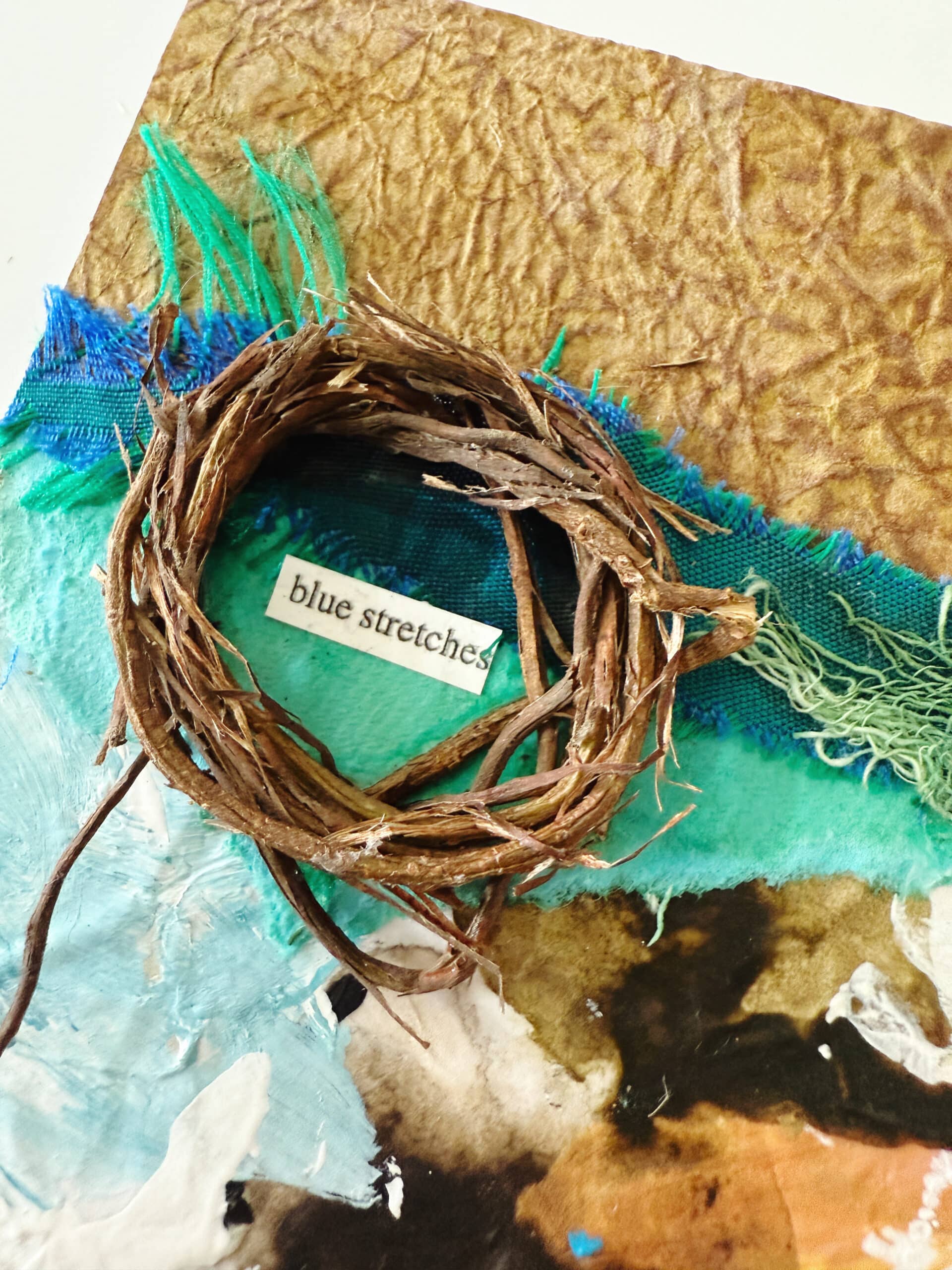 23-100-day-challenge-blue-brown-sky-clouds-collage-mixed-media-texture-paper-fabrics-textile-debasree-dey-art-1870